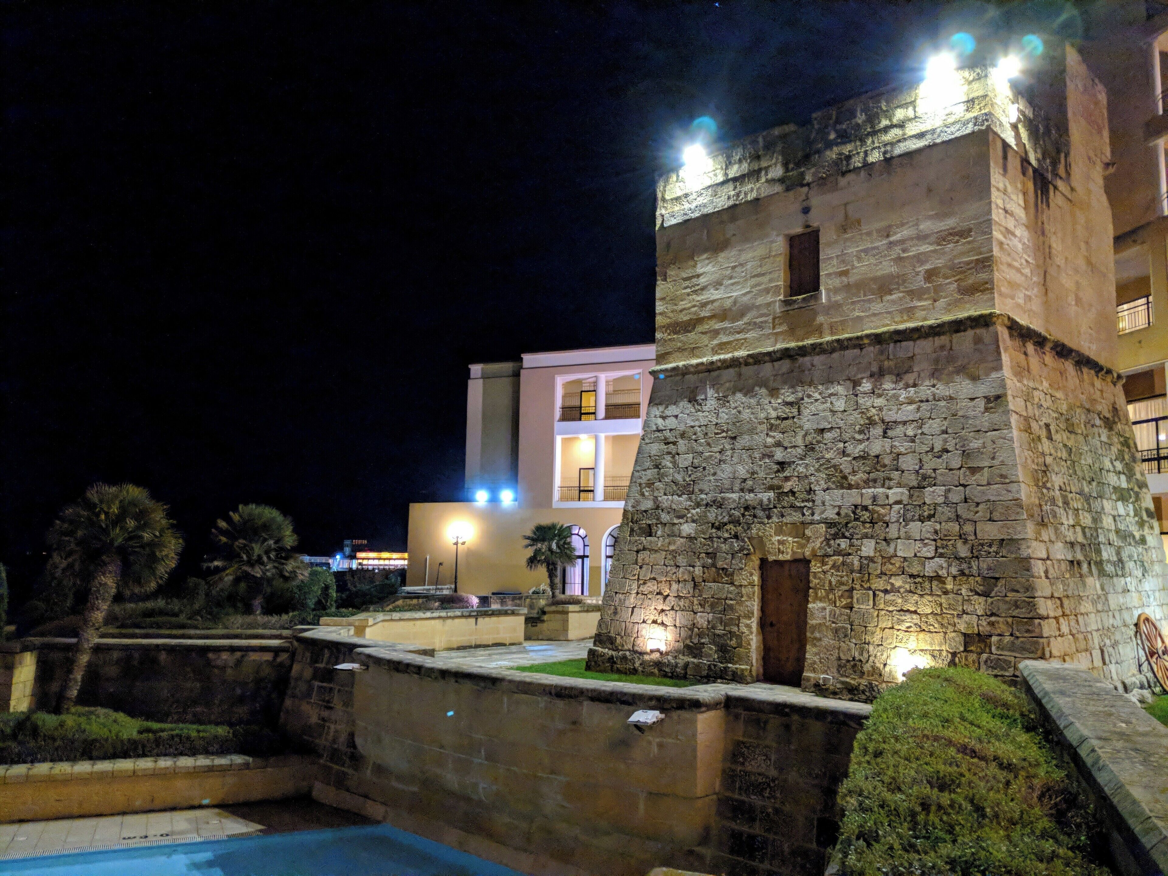 Malta's Northern coast is lined with watch towers, this one makes a nice pool side feature at the hotel! #malta #lifeatexpedia