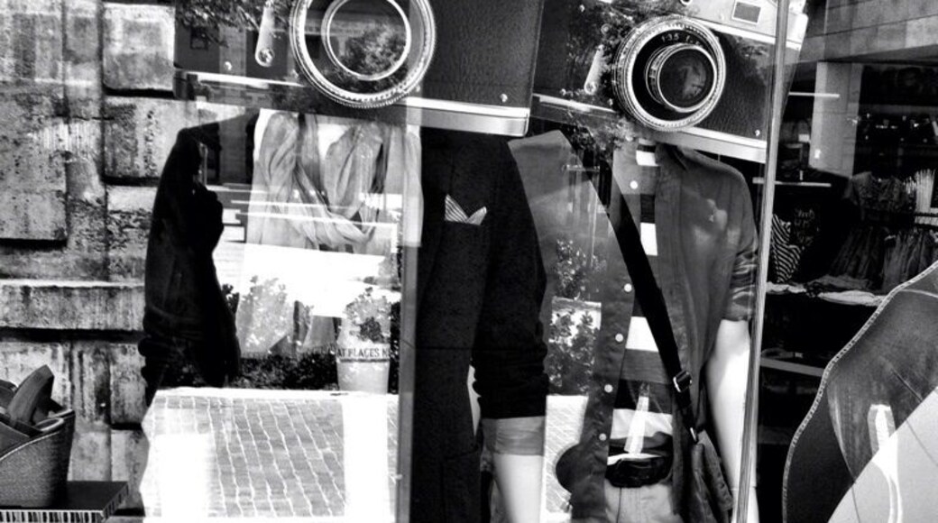 The point is a collection of Some high falootin' shops in Sliema. This clothing store had very clever mannequins with camera heads. It was a hard shot with so much glare. I am SO ripping the idea off for my office