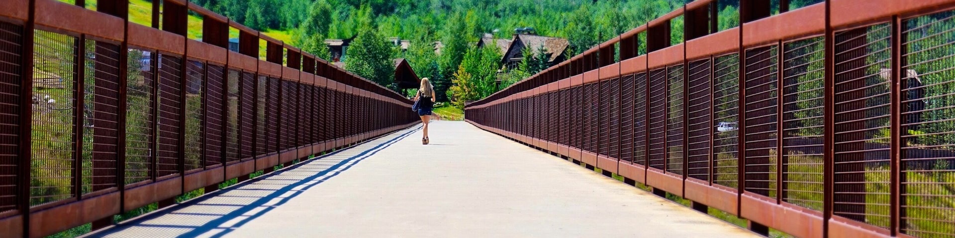 Aspen Colorado in the summer is beautiful, with plenty of hiking and biking trails.  Beginners can enjoy well kept, paved paths including this bridge over Maroon Creek near the Aspen Recreation Center.  #takeahike #perspectives