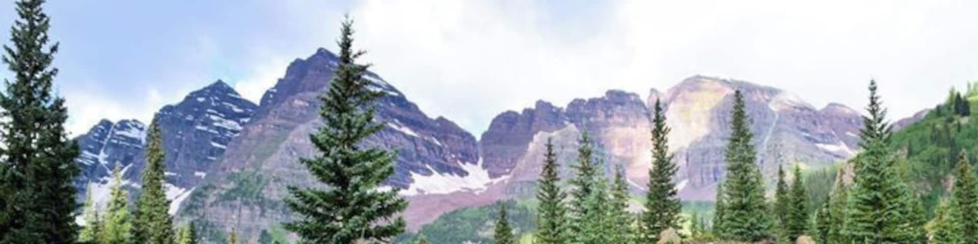 On the hike from Maroon Lake up to Crater Lake. Arrive early and plan on at least a couple of hours, more if you stop as often as I do to take photos.