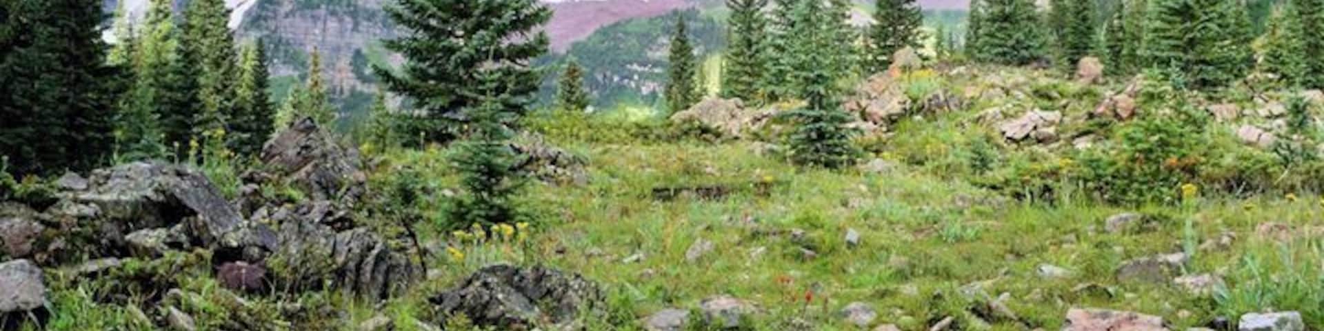 On the hike from Maroon Lake up to Crater Lake. Arrive early and plan on at least a couple of hours, more if you stop as often as I do to take photos.