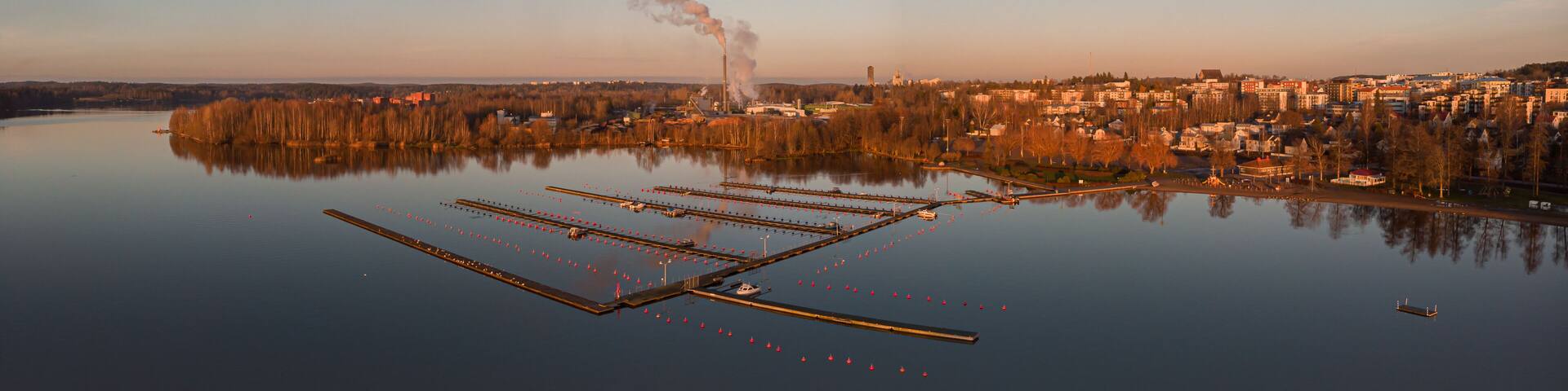 Cityscape of Lohja from the air.