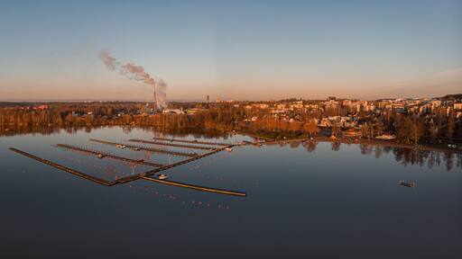 Cityscape of Lohja from the air.