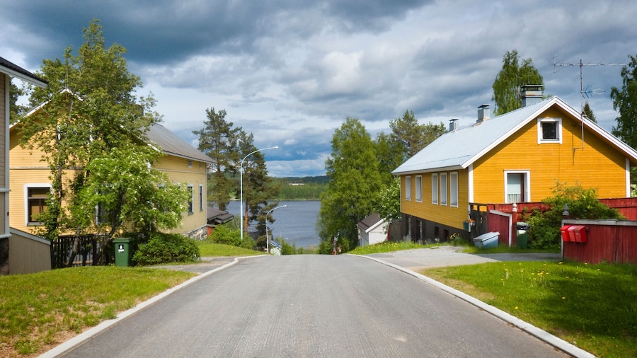 Traditional Finnish architecture in Nurmes, Finland