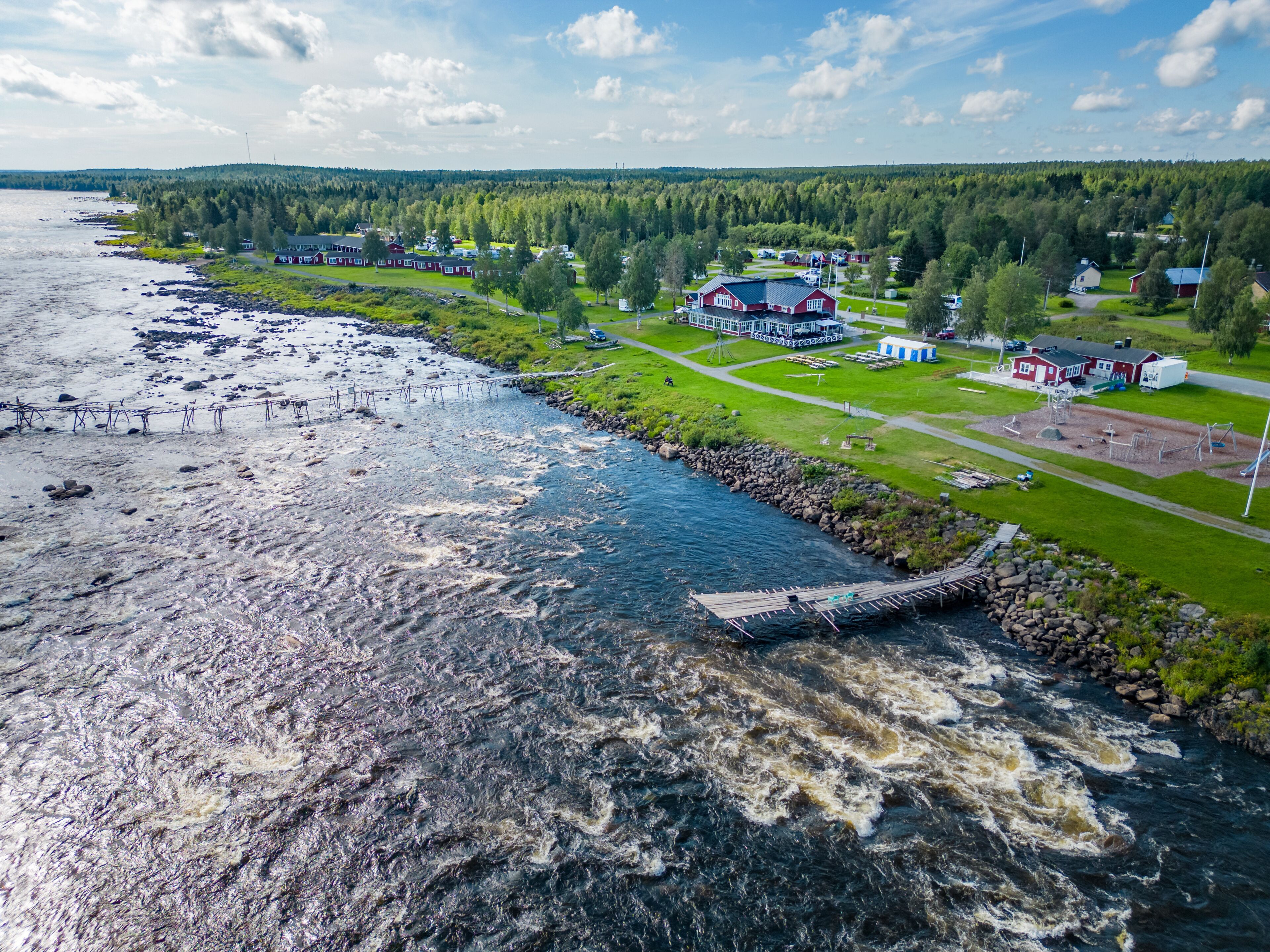 Kukkolankoski or Kukkolaforsen rapids in Tornio river