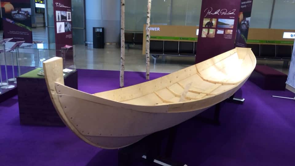 The boat at design exhibition in Helsinki airport