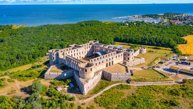 Aerial view of the Borgholm castle in Sweden