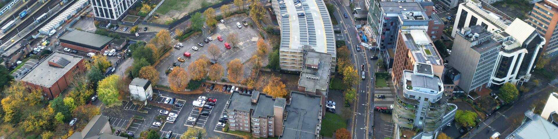 Aerial View of West Croydon London City of England Great Britain. November 20th, 2023