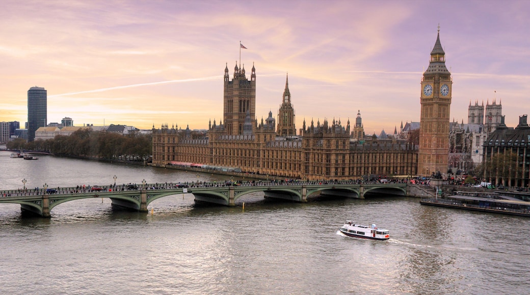 Beautiful aerial view of the Palace of Westminster in London