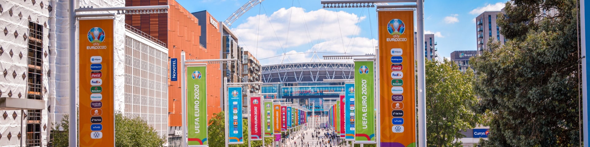 View over the walkway towards Wembley Park Stadium