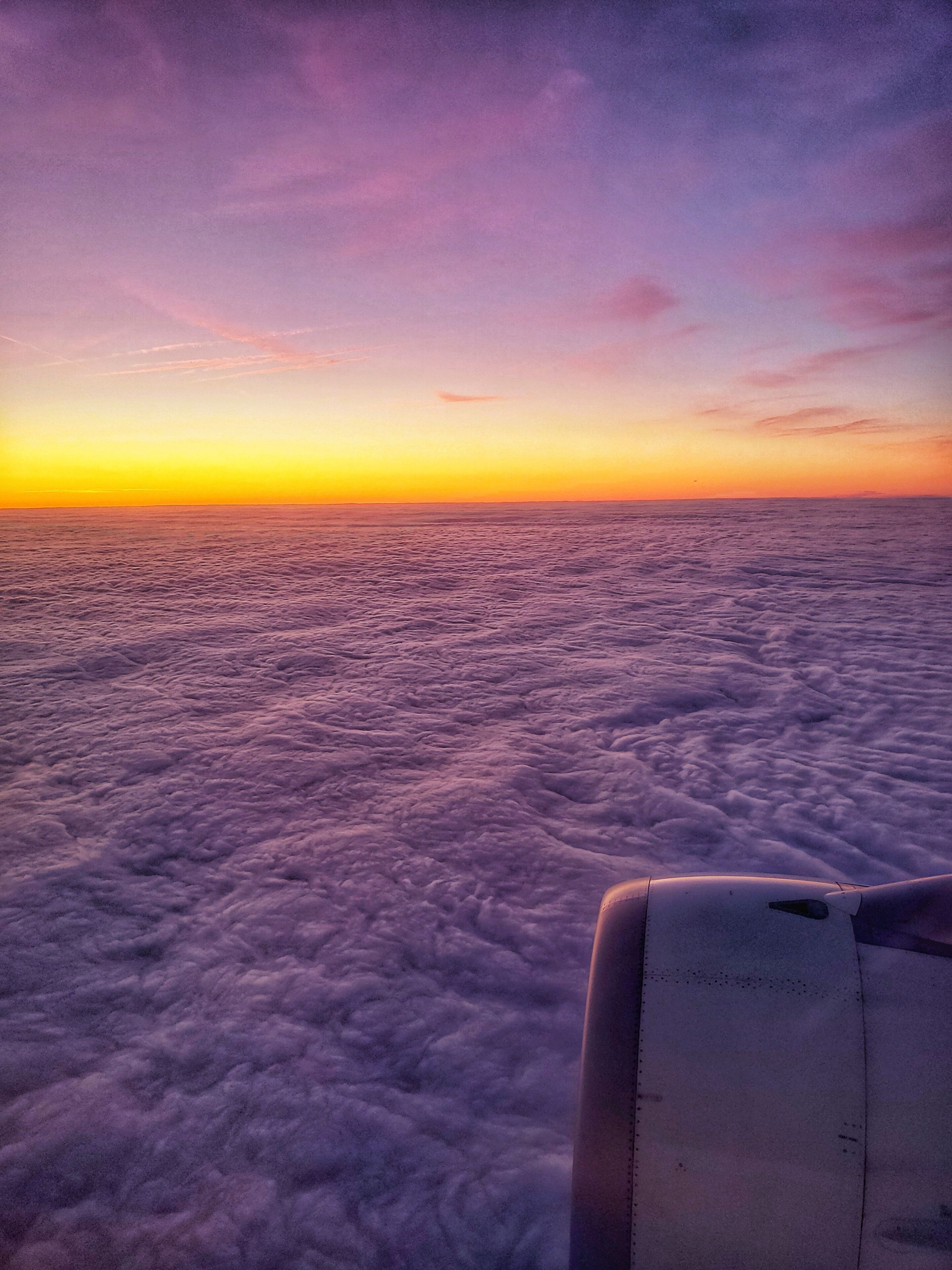 Sea of Clouds somewhere above the Atlantic Ocean 

#Travel #Clouds #Sunset