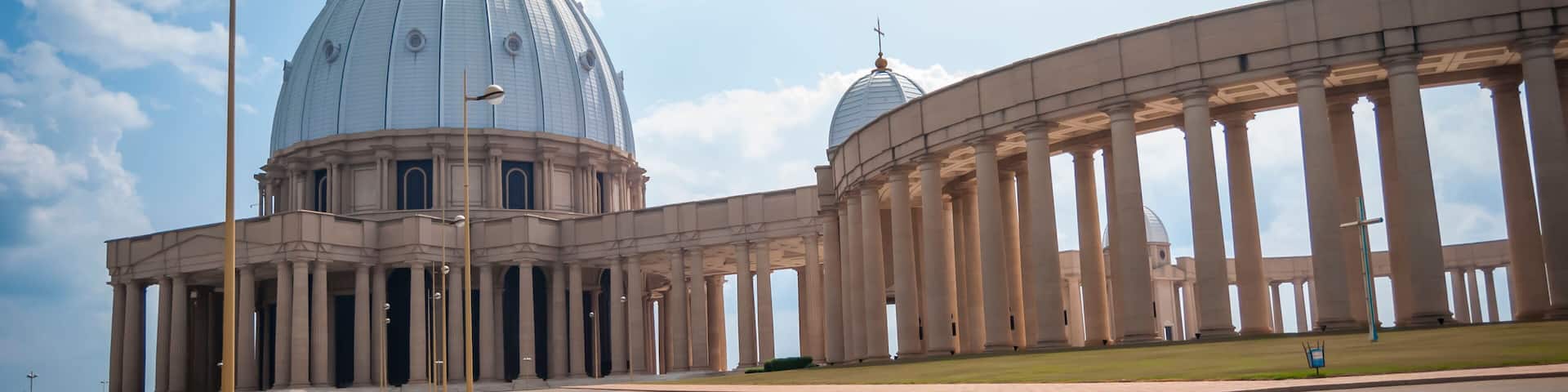 Catholic Basilica of Our Lady of Peace (Basilique Notre-Dame de la Paix) in Yamoussoukro, Cote d'Ivoire. It is considered to be the largest church in the world. Africa, Circa July 2013.
