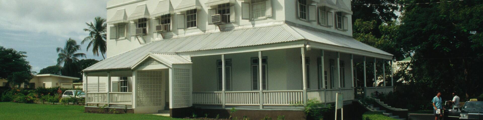 The Balmemy House on Barbados is constructed of coral block and is cooled by the trade winds.