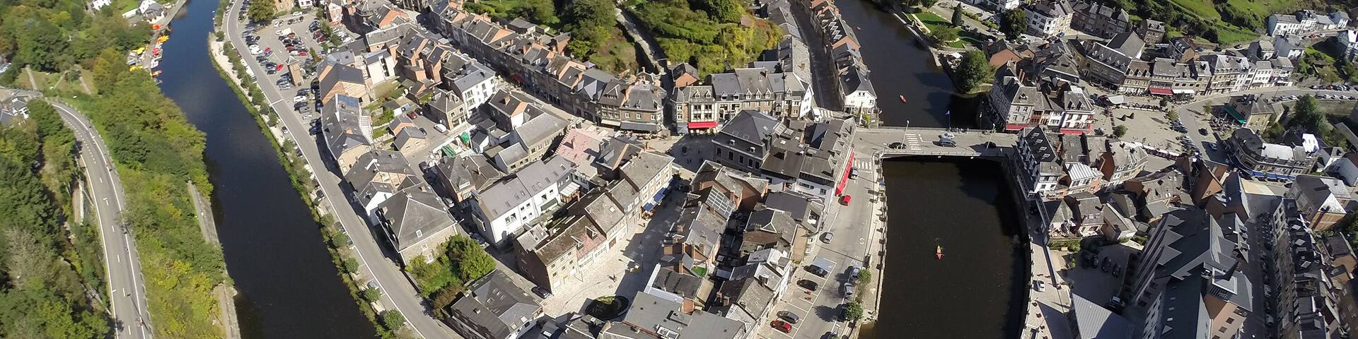 Aerial view on belgian city La Roche-en-Ardenne
