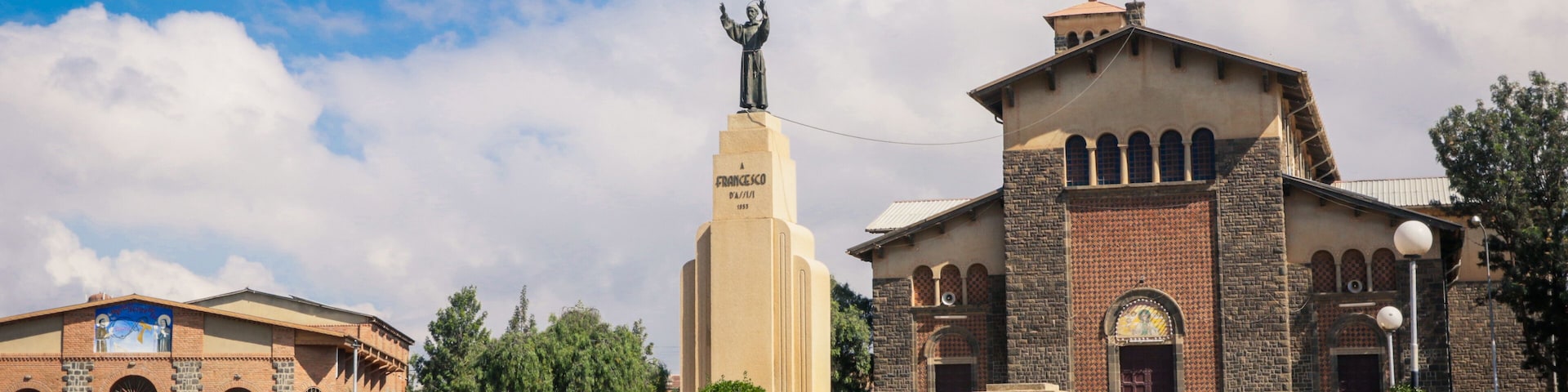 Asmara, Eritrea - November 01, 2019: Ortodox Church under Blue Sky