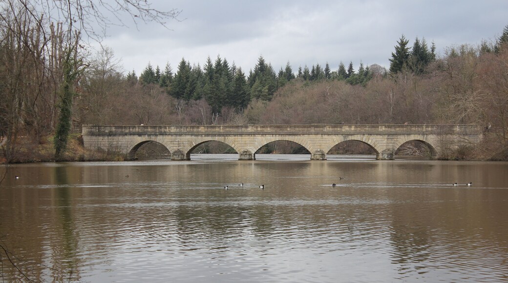 Five Arch Bridge, built between 1822 and 1827 across the River Bourne at the top end of the Virginia Water Lake.
