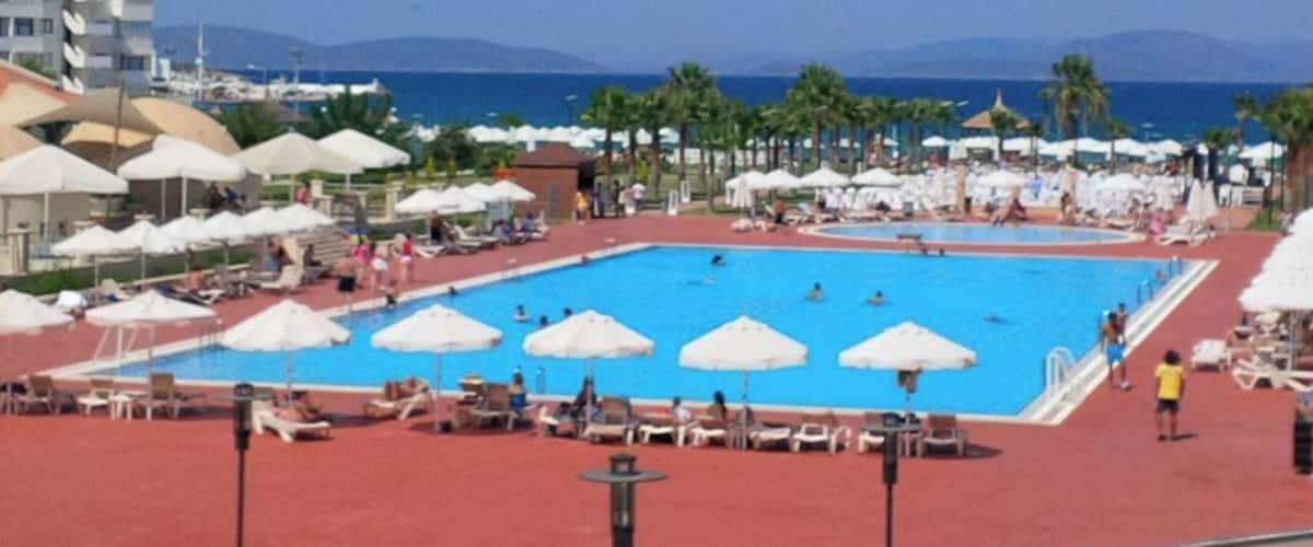 The blue of the pool is only beaten by the blue of the #Med sea! #Izmir, #Turkey. #EndlessSummer