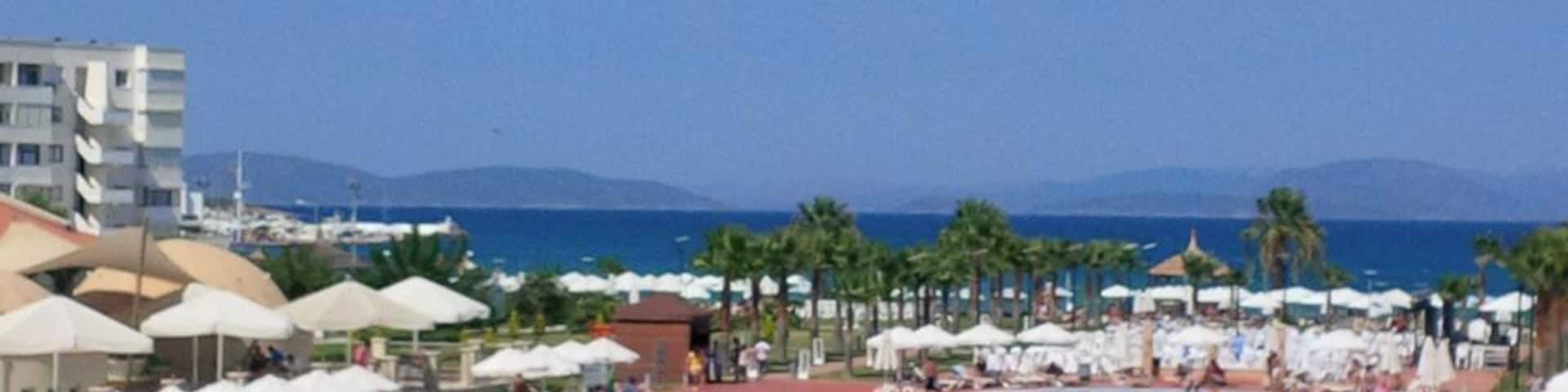 The blue of the pool is only beaten by the blue of the #Med sea! #Izmir, #Turkey. #EndlessSummer