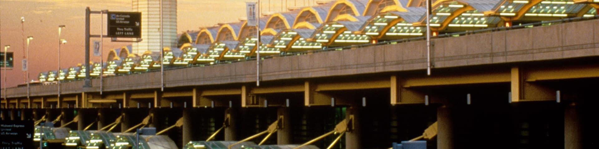Washington, DC featuring an airport and a sunset