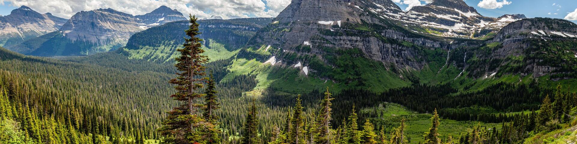 Mountains panorama in Glacier National park, Montana