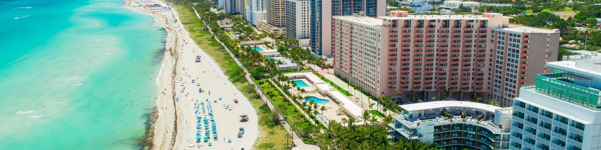 Aerial view of South Beach, Miami Beach, Florida, USA.