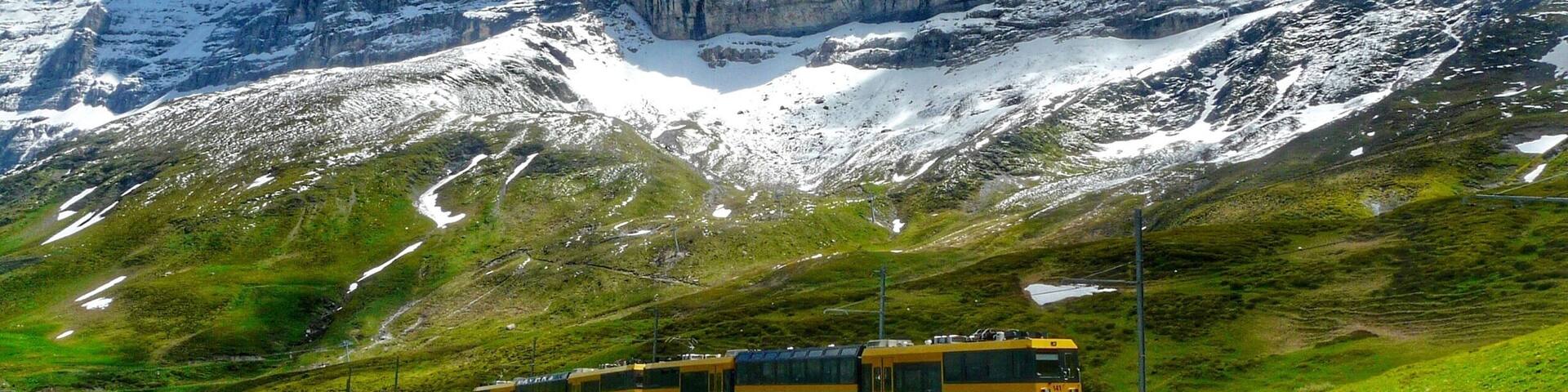View at mountain Eiger and Jungfrau Railway.