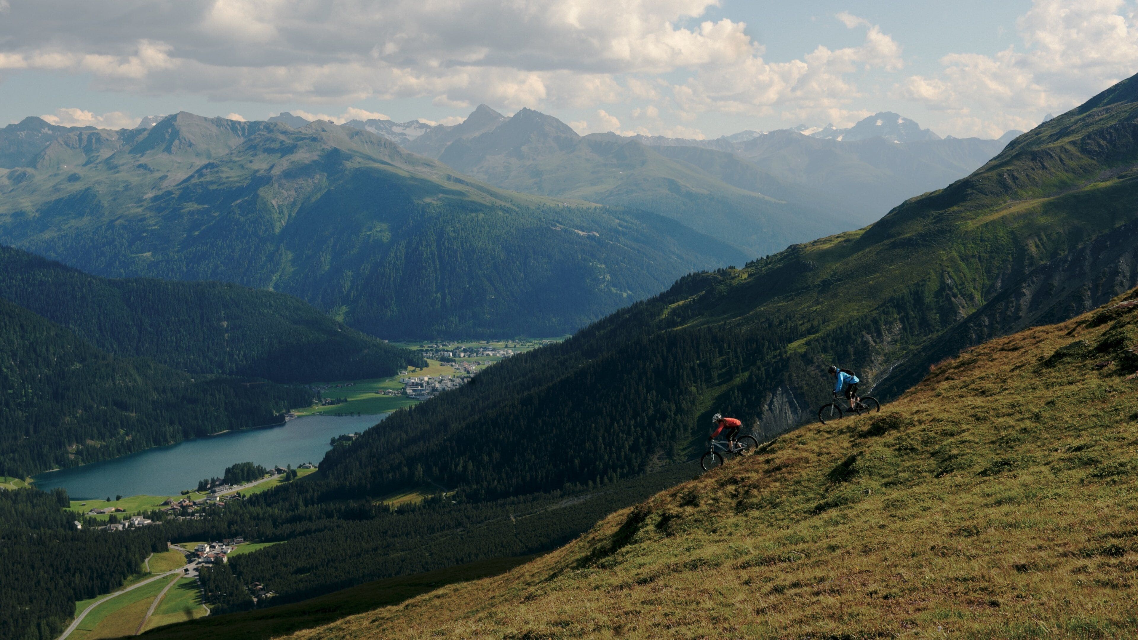 Klosters-Serneus featuring landscape views, mountains and mountain biking