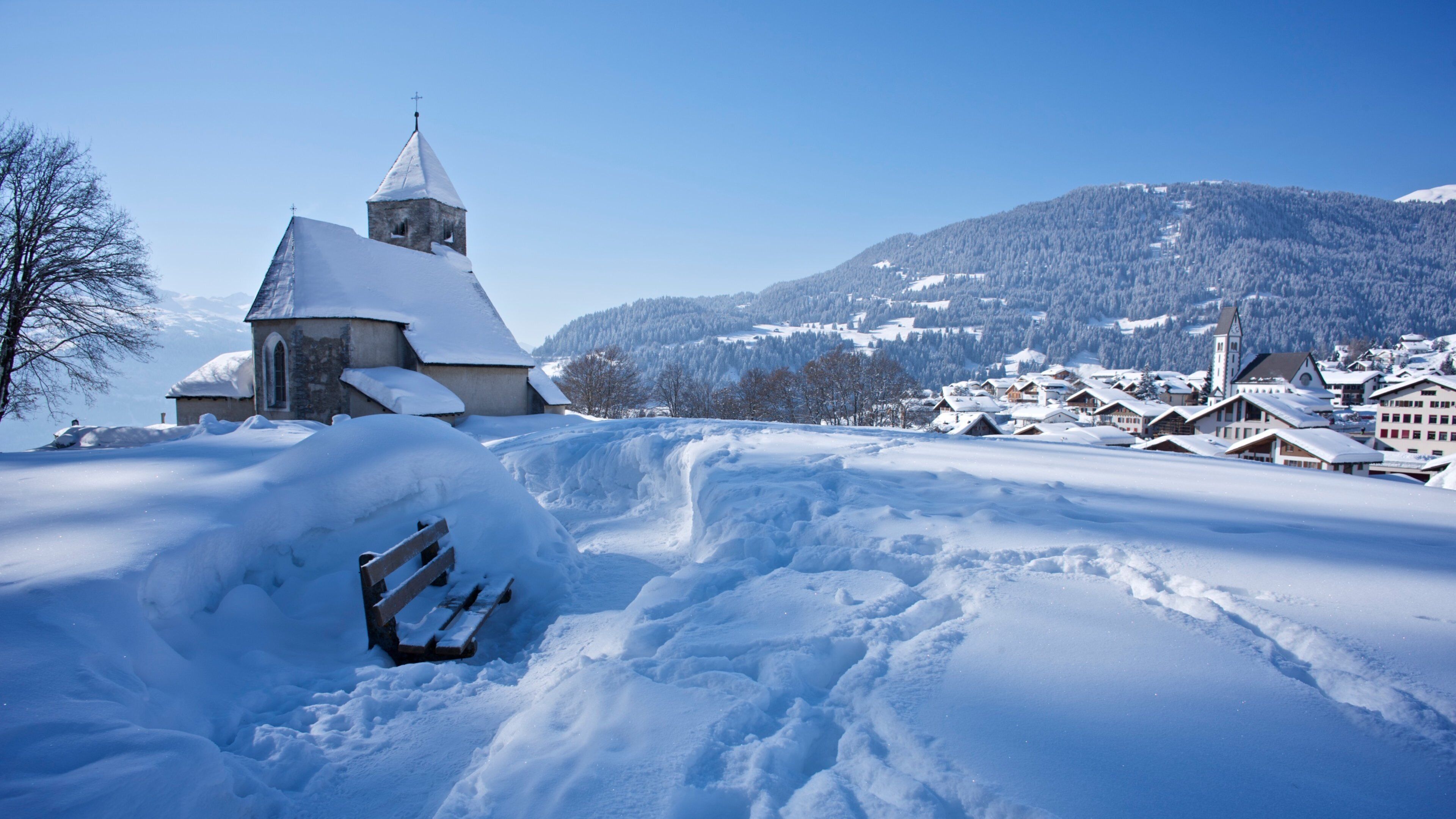 Flims showing tranquil scenes, landscape views and snow