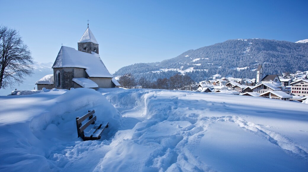 Flims showing tranquil scenes, landscape views and snow