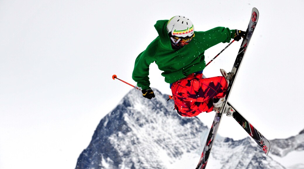 Muerren which includes snow skiing as well as an individual male