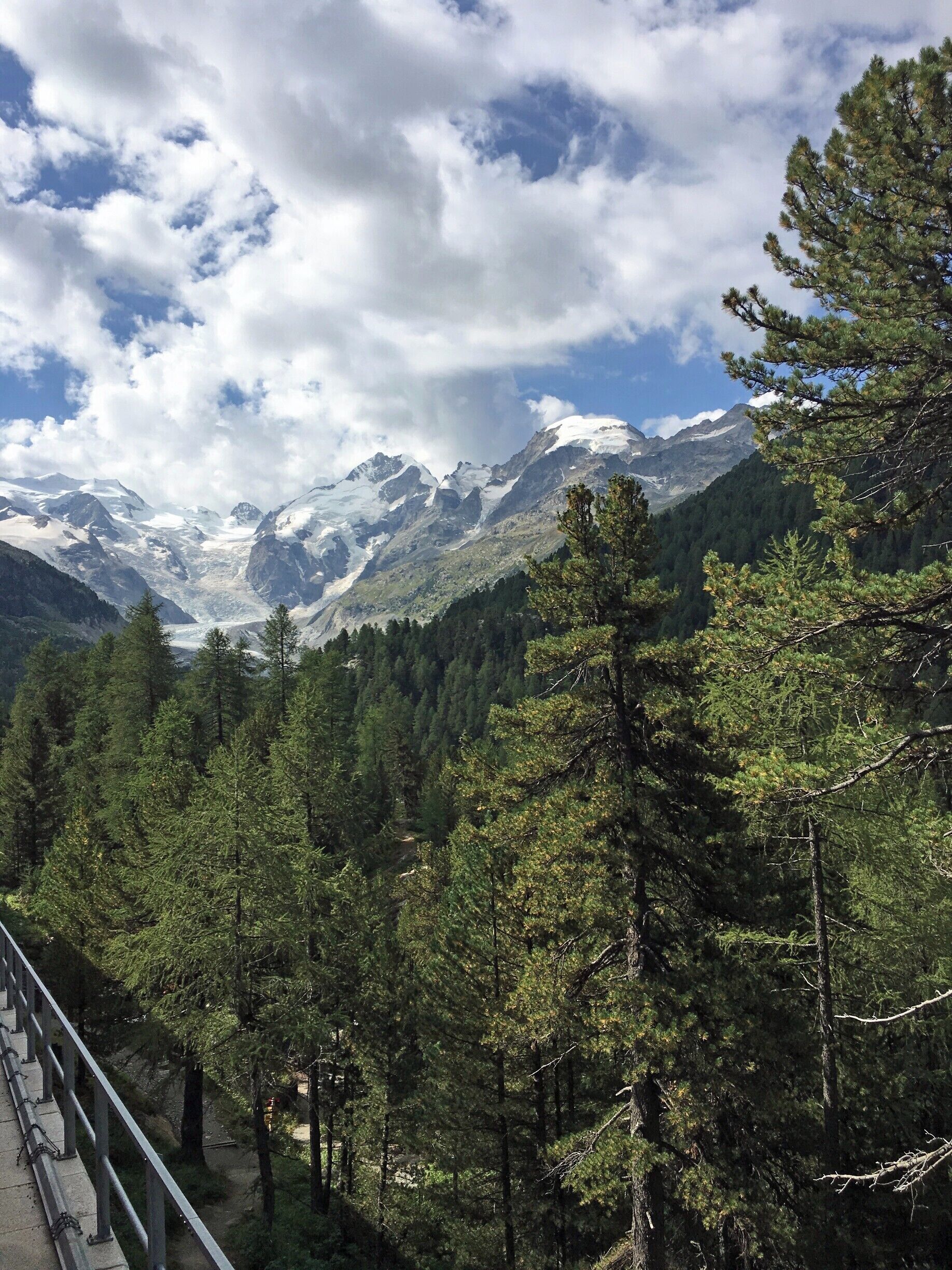 From Pontresina on the Bernina Express this is close to St Moritz on the climb up towards Lago Bianco.