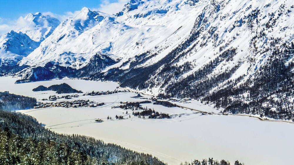 View from Mount Corvatsch in St Moritz, Switzerland.
