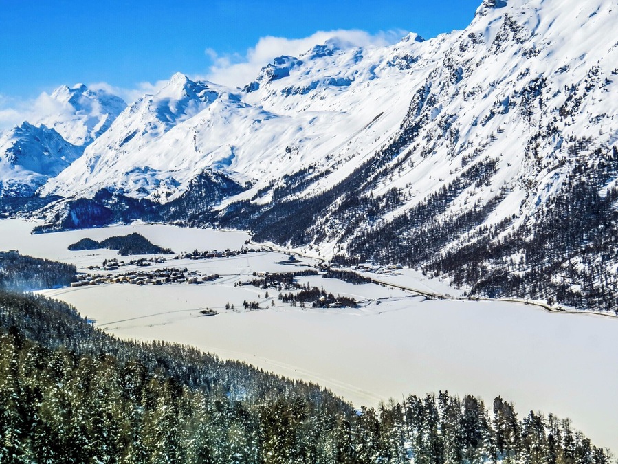 View from Mount Corvatsch in St Moritz, Switzerland.