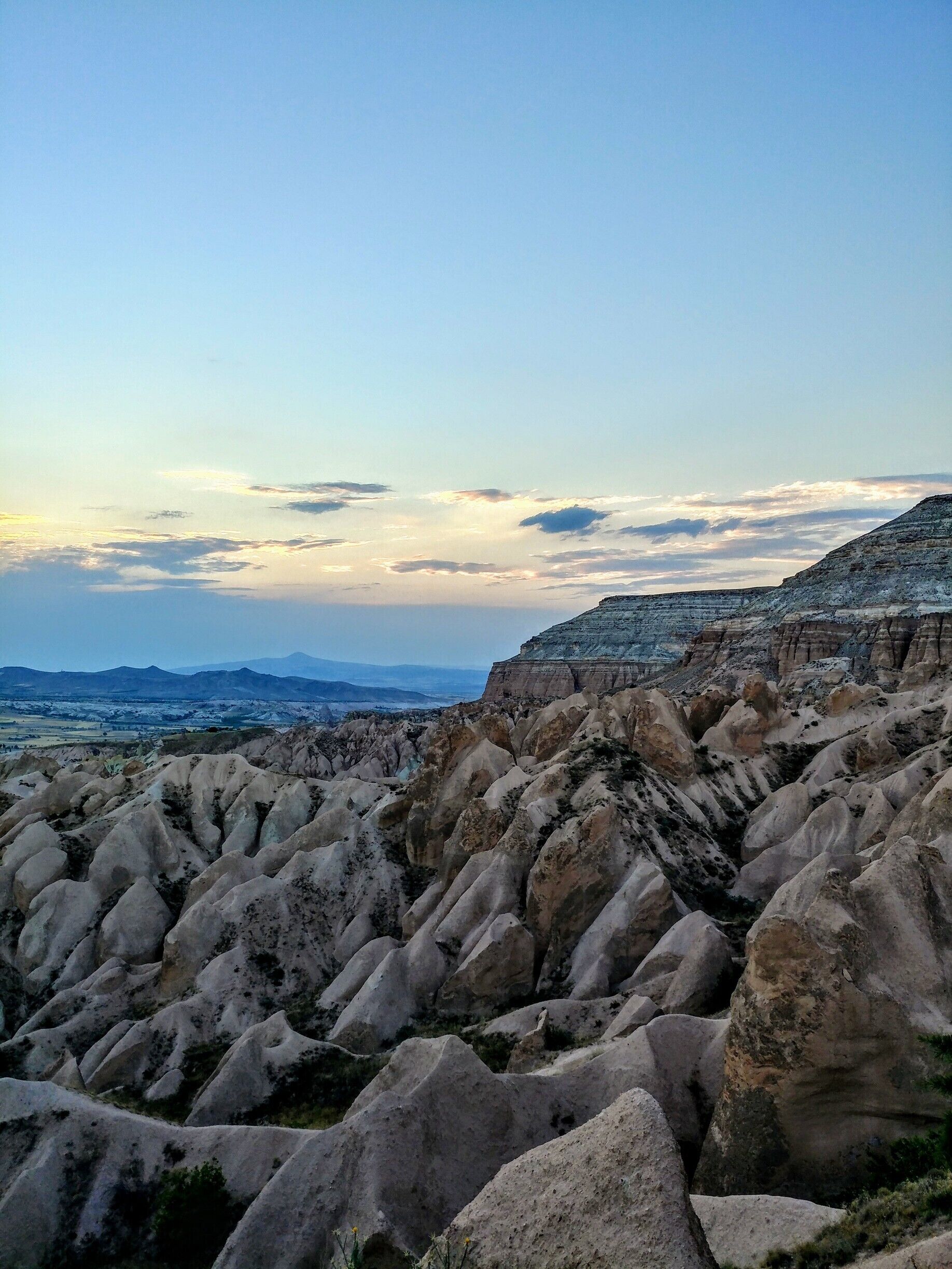 Panoramic sunset view over Cappadocia