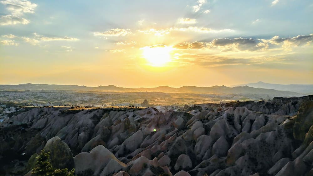 Beautiful sunset view over Cappadocia