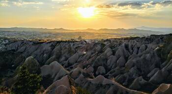 Beautiful sunset view over Cappadocia
