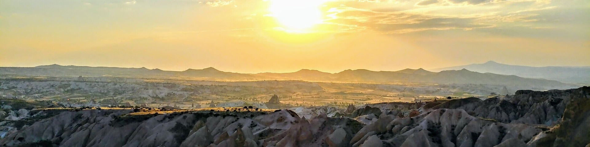 Beautiful sunset view over Cappadocia