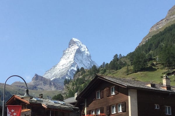 Beautiful view on the Matterhorn seen from Zermatt city, Swiss.