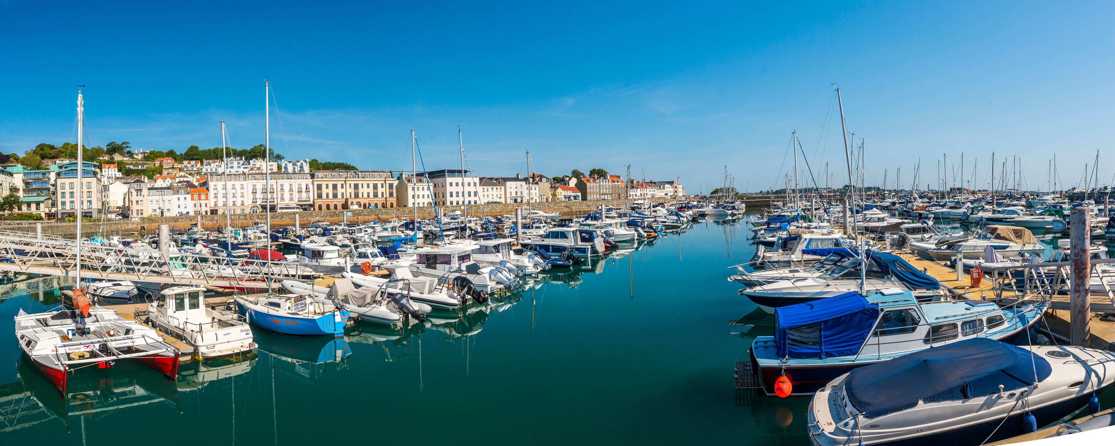 Boats in St. Peter Port Harbour, Guernsey, Channel Islands