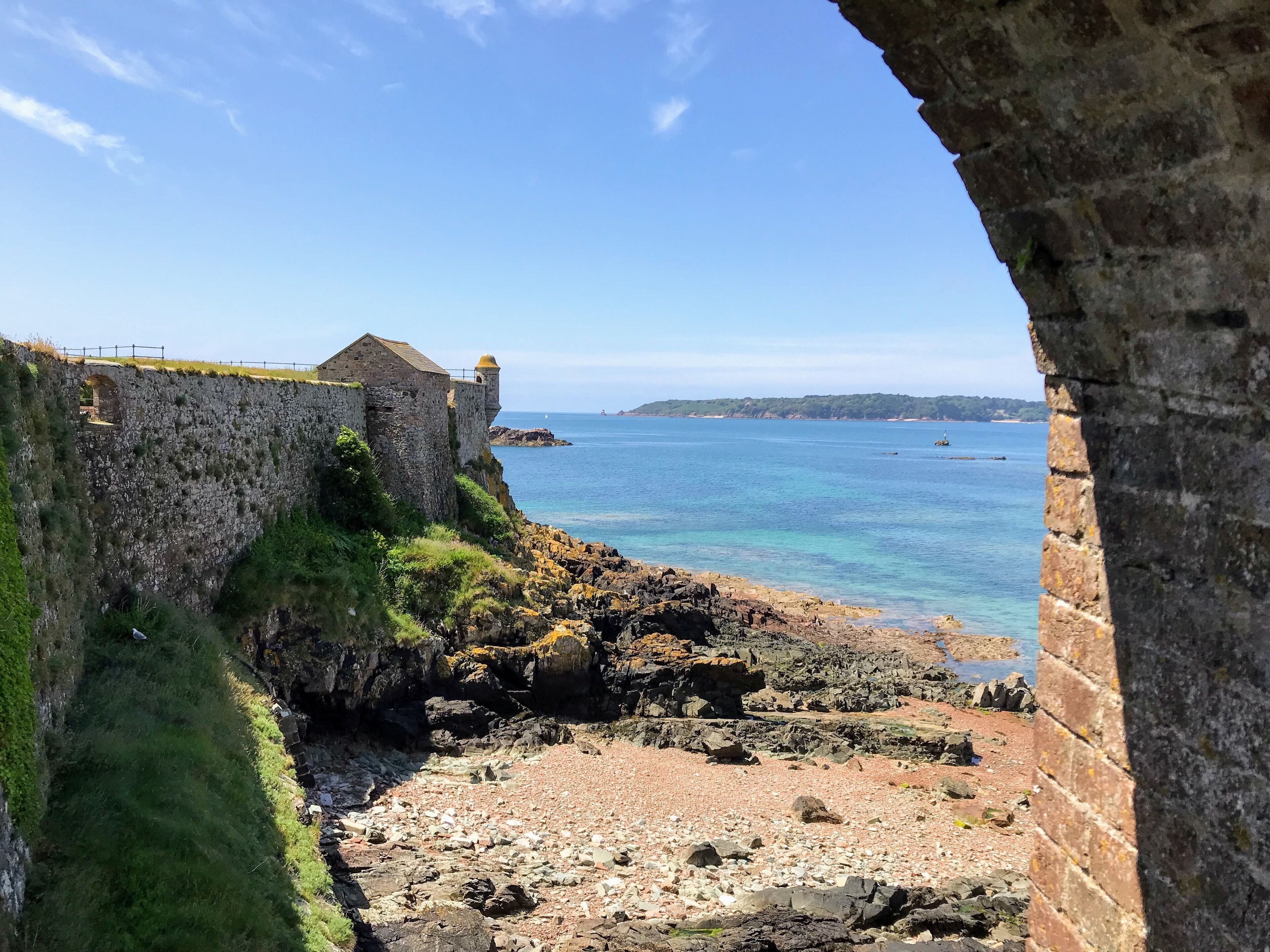 Elizabeth Castle . Jersey, UK Chanel islands. The castle was named after queen Elizabeth I in 16th century . Now days it is a great museum . 
