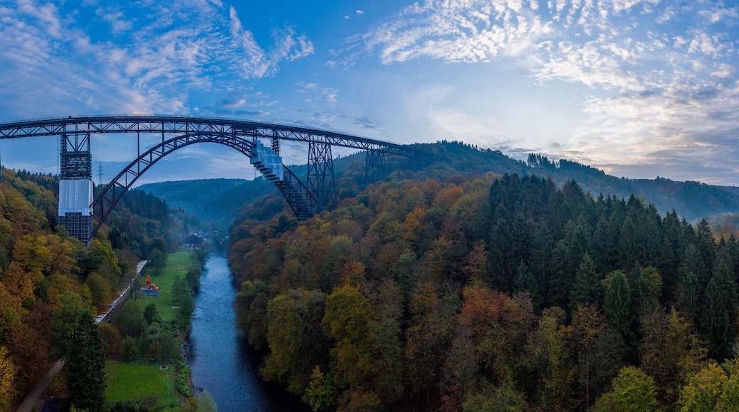Müngsten Bridge the highest railway bridge in Germany.Drone photography.