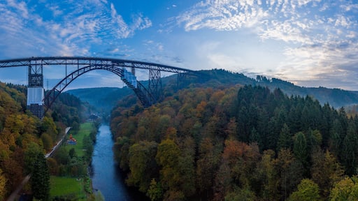 Müngsten Bridge the highest railway bridge in Germany.Drone photography.