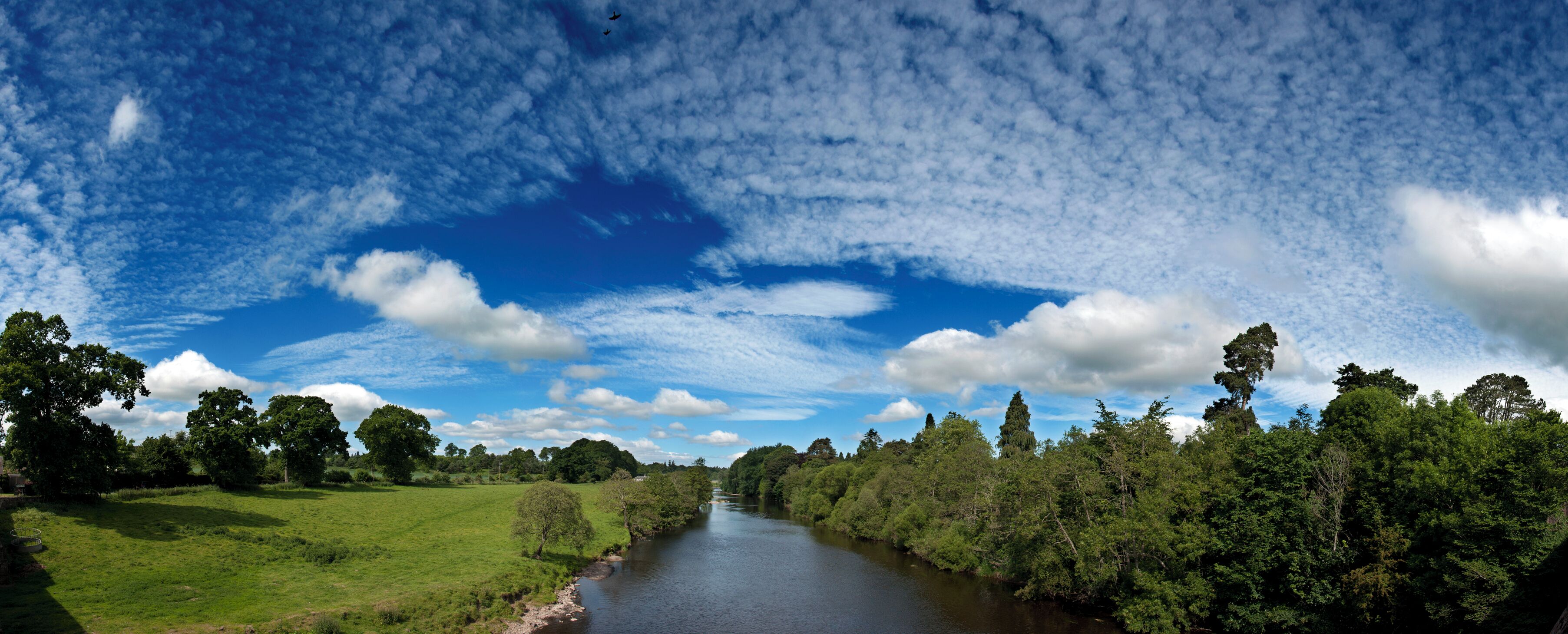 Panorama From Kinkell Bridge Looking West Up The Earn