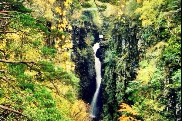 Corrieshalloch Gorge shows the formidable forces of nature at their most impressive. It is a slot gorge, or box-canyon, cut by glacial meltwater between 2.6 million and 11,500 years ago. Through its narrow and steep-sided length flows the water of the River Droma, dropping 100m over the course of its 1.25km journey in a series of waterfalls, the most dramatic of which is the 45m Falls of Measach.
For many, the highlight of a visit is a walk across the bridge and the deep chasm below. Spanning just over 25m from ledge to ledge the bridge sways gently in the wind, providing an exhilarating experience!
It was built in 1874 by Sir John Fowler, one of the designers of the famous Forth Rail Bridge.