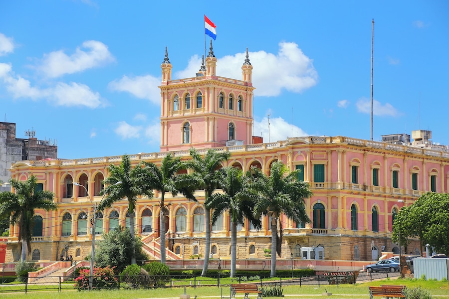 Presidential Palace in Asuncion, Paraguay. It serves as a workplace for the President and the government of Paraguay.