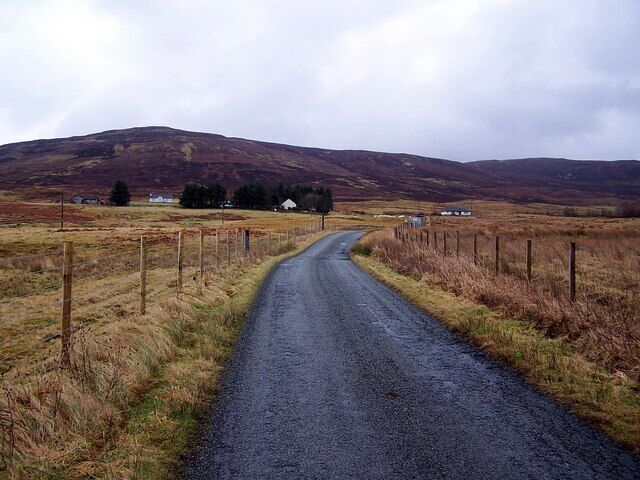 Road towards Borve, near to Borve, Highland, Great Britain. A little used road which connects Borve township to the modern A87 Portree to Uig road.