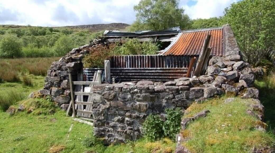 Ruin at Camastianavaig An old building now providing shelter for rowans and brambles.