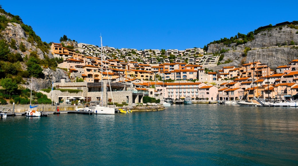 Tourist village at the coast of the Adriatic sea at Portopiccolo Sistiana in Duino-Aurisina near Trieste, Italy