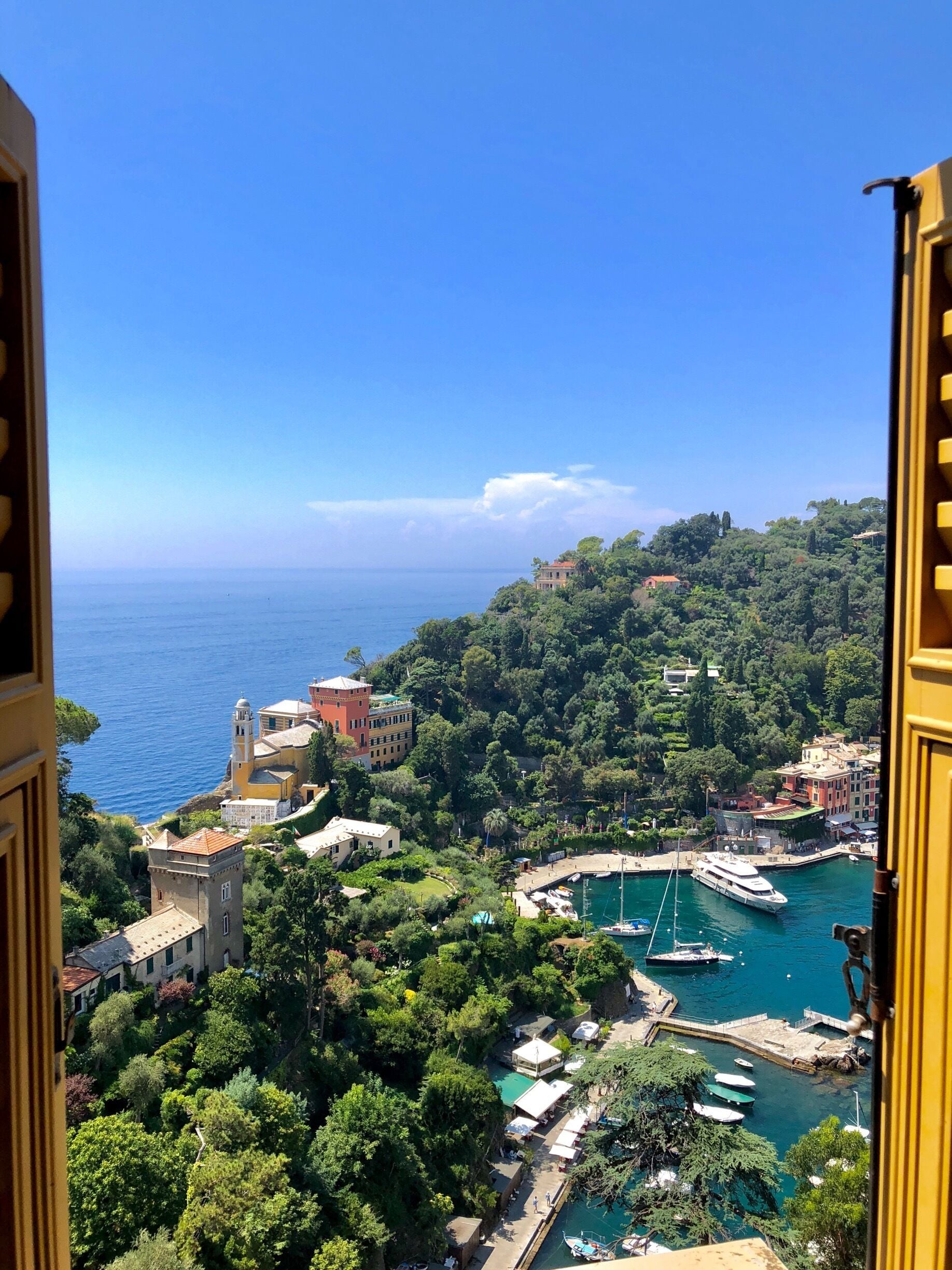 Looking out of the window of Castello Brown, Portofino, Italy 
#AboveItAll