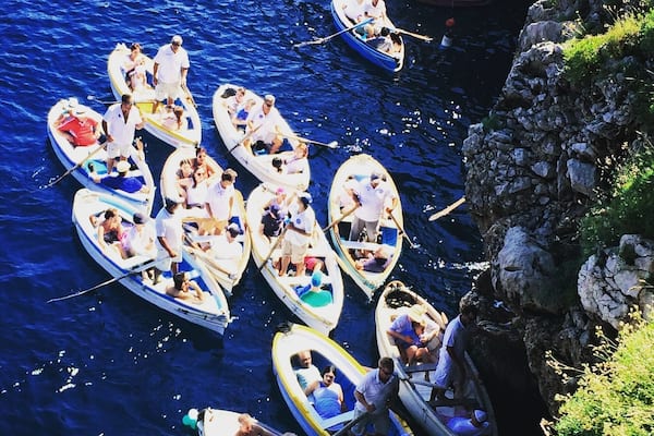 Rush hour Italian style - waiting to go into the Blue Grotto on Capri
#green #italy #BVSBlue